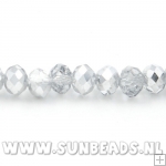 Facet kraal donut 4x3mm (zilver/crystal)