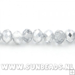 Facet kraal donut 4x3mm (zilver/crystal)