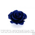 Acryl roosje hanger 20mm donkerblauw