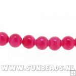 Halfedelsteen rond 4mm (roze/rood)