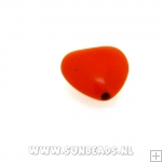 Turquoise kraal hartje 12mm (oranje)
