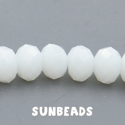 Facet kraal donut 6x4mm (wit) - Klik op de afbeelding om het venster te sluiten