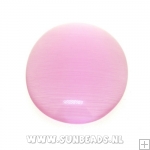 Plaksteen ovaal catseye 25x18mm (roze)