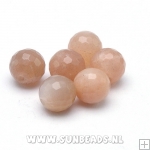 Halfedelsteen Sunstone facet rond 8mm AA quality