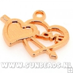 Metalen bedel love (rosegoud)