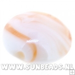 Glaskraal rond plat swirl (lichtbruin)