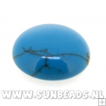 Plaksteen rond 14mm turquoise