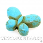 Turquoise kraal vlinder 14mm (turquoise)