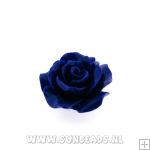 Acryl roosje hanger 25mm donkerblauw