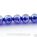 Facet kraal rond 10mm (donkerblauw)