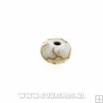 Turquoise kraal donut (beige)