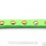 Suede veter met studs 6mm (appelgroen)