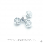 Facet kraal rond 6mm (zilver/crystal)