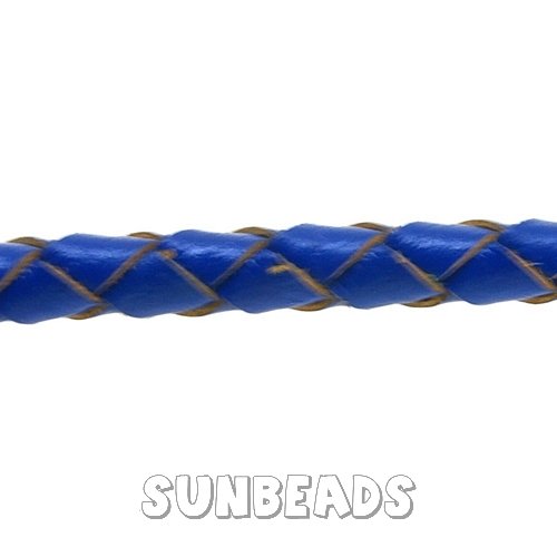 Gevlochten leerveter 3mm, 3mtr (donkerblauw) - Klik op de afbeelding om het venster te sluiten