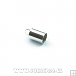 Leerkapje 3x6mm (zilver)