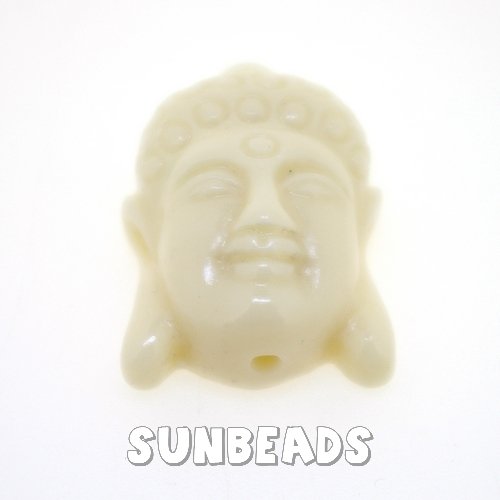 Resin kraal buddha 24mm (beige) - Klik op de afbeelding om het venster te sluiten