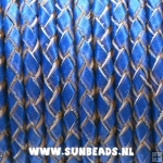 Gevlochten leerveter 4mm, 3mtr (donkerblauw)