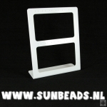 Oorbeldisplay, plexi, wit, 12 paar oorbellen 2 gaten