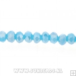 Facetkraal donut 3x2mm (lichtblauw AB)