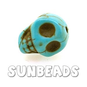 Turquoise kraal skull 12mm (turquoise) - Klik op de afbeelding om het venster te sluiten