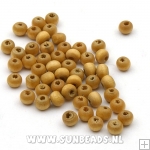 Houten kraal rond 4mm (beige)