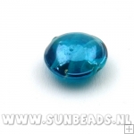 Glaskraal swirl rond plat (petrol)