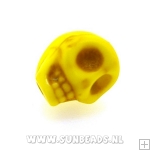 Turquoise kraal skull 12mm (geel)