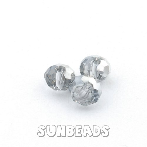 Facet kraal donut 10x6mm (crystal/zilver) - Klik op de afbeelding om het venster te sluiten