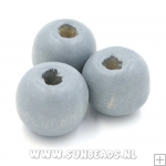 Houten kraal rond 10mm (blauw/grijs)