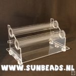 Armband standaard, liggend, plexi, transparant, 2 rollen