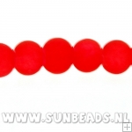 Glaskraal rond 6mm (frost rood)