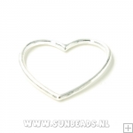 Metalen hanger hartje open 35mm (zilver)