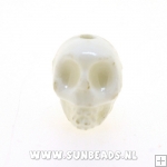 Keramiek kraal skull (wit)