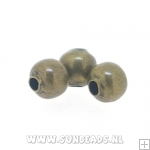 Metalen kraal rond 4mm (oudgoud)