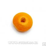 Houten kraal schijfje (oranje)