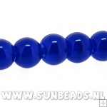 Glaskraal rond 4mm (blauw)
