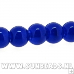 Glaskraal rond 8mm (blauw)