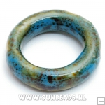 Keramiek kraal ring (turquoise)