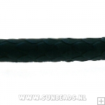 Pu leer stitched cord 5mm 3 mtr (donkerblauw snake)