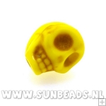 Turquoise kraal skull 12mm (geel)