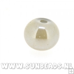 Glaskraal rond 8mm luster (grijs)