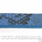 Plat pu leer snake print (blauw/zwart)