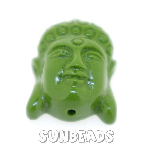 Resin kraal buddha 24mm (legergroen) - Klik op de afbeelding om het venster te sluiten