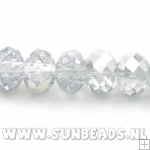 Facet kraal donut 6x4mm (zilver/crystal)