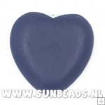 Houten hanger hart 50mm (donkerblauw)