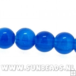 Glaskraal rond 8mm (blauw)