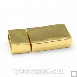 Magneetslot 28x12mm tbv plat leer 10mm (goud)