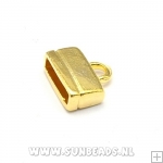 Leerkapje 12x6mm tbv plat leer 8mm (goud)