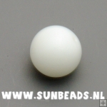 Glaskraal rond 16mm (wit)