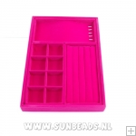 Combinatie displaydoos, velours, roze Combinatie displaydoos, velours, roze